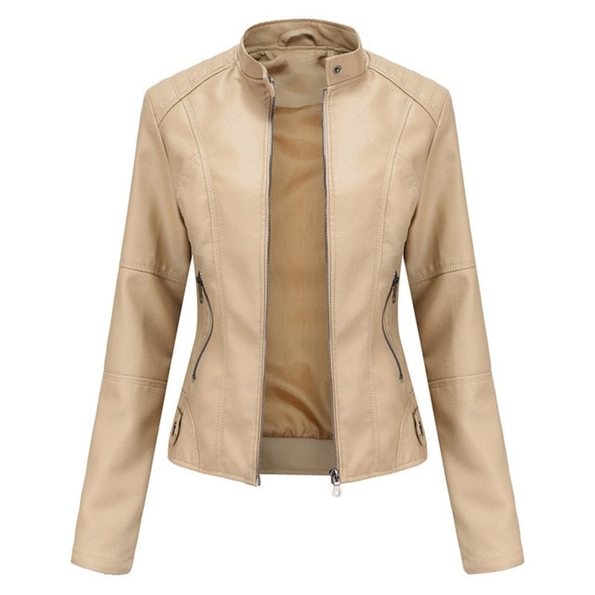 Helen | Giacca biker raffinata con collo alto