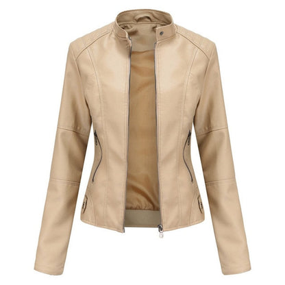 Helen | Giacca biker raffinata con collo alto