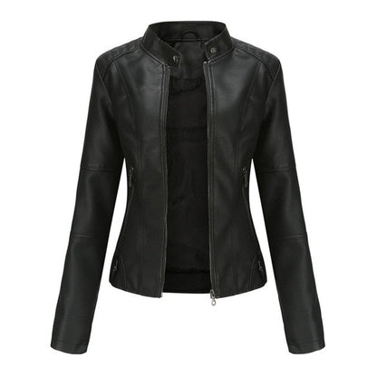 Helen | Giacca biker raffinata con collo alto