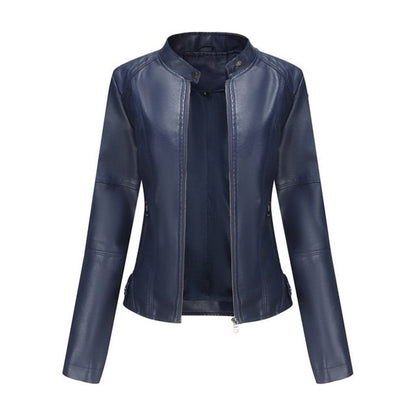 Helen | Giacca biker raffinata con collo alto