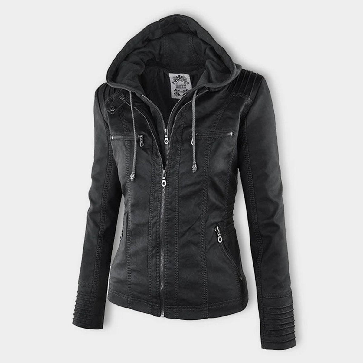 Lucinda | Giacca biker con cappuccio rimovibile