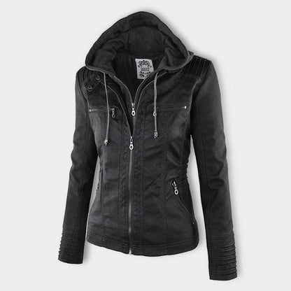 Lucinda | Giacca biker con cappuccio rimovibile