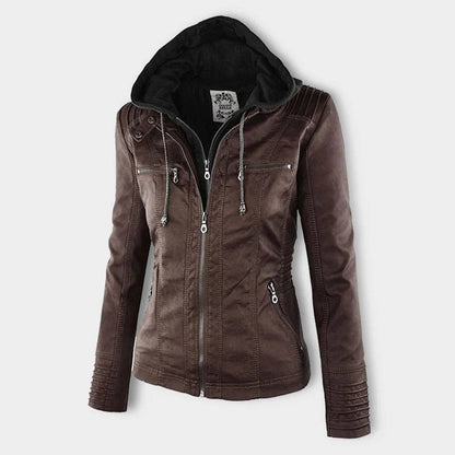 Lucinda | Giacca biker con cappuccio rimovibile