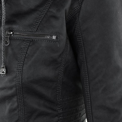 Lucinda | Giacca biker con cappuccio rimovibile