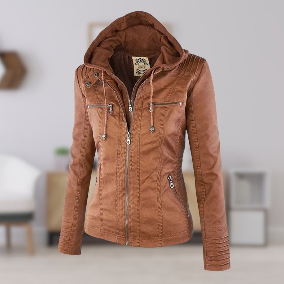 Lucinda | Giacca biker con cappuccio rimovibile