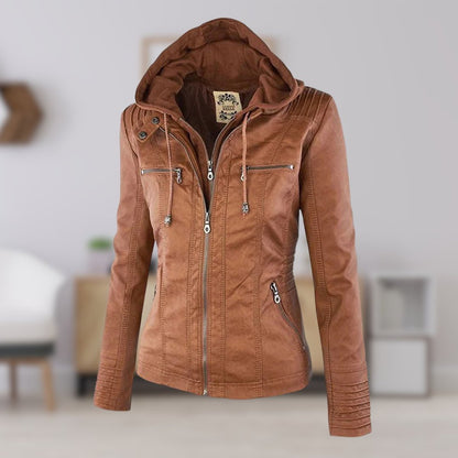 Lucinda | Giacca biker con cappuccio rimovibile