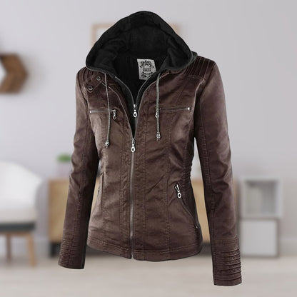 Lucinda | Giacca biker con cappuccio rimovibile