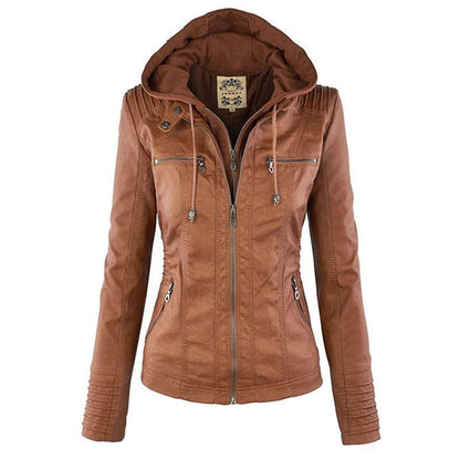 Lucinda | Giacca biker con cappuccio rimovibile