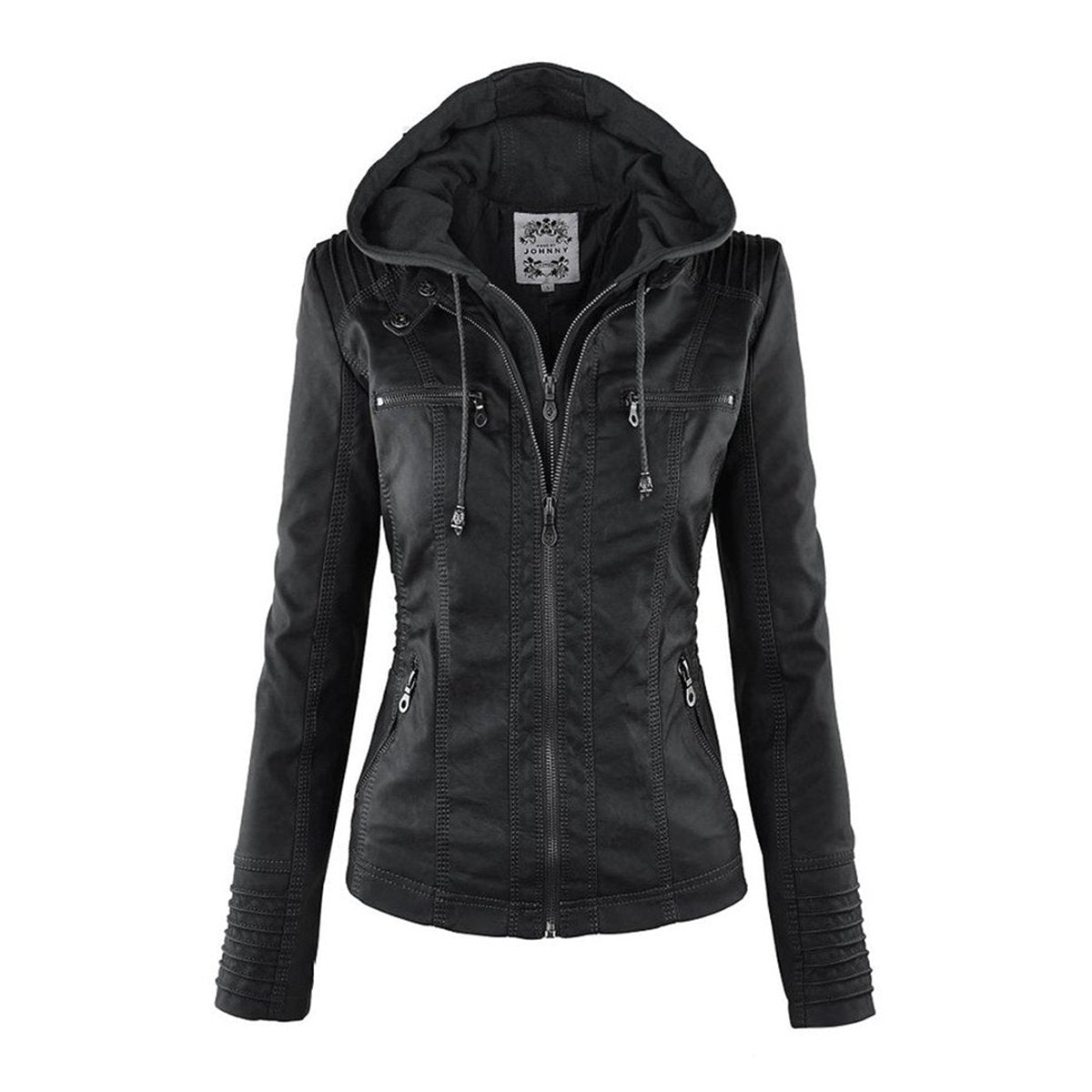 Lucinda | Giacca biker con cappuccio rimovibile