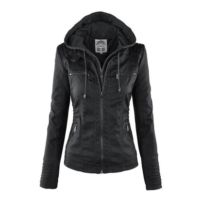 Lucinda | Giacca biker con cappuccio rimovibile