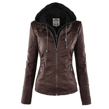 Lucinda | Giacca biker con cappuccio rimovibile