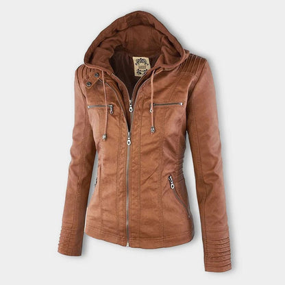 Lucinda | Giacca biker con cappuccio rimovibile