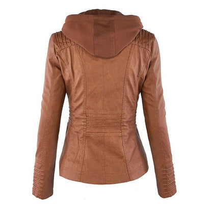 Lucinda | Giacca biker con cappuccio rimovibile