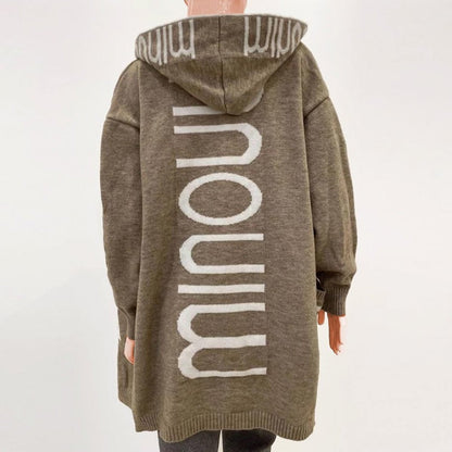 Rosabel | Cardigan aperto in maglia con cappuccio