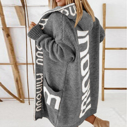 Rosabel | Cardigan aperto in maglia con cappuccio