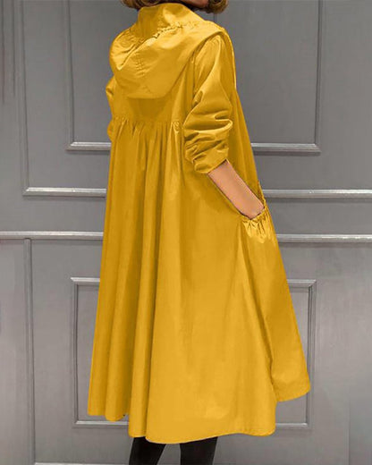 Kathleen | Trench lungo con cappuccio e zip