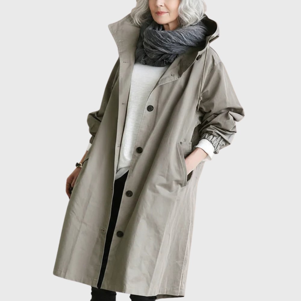 Ruth | Trench lungo morbido con cappuccio
