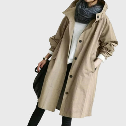 Ruth | Trench lungo morbido con cappuccio