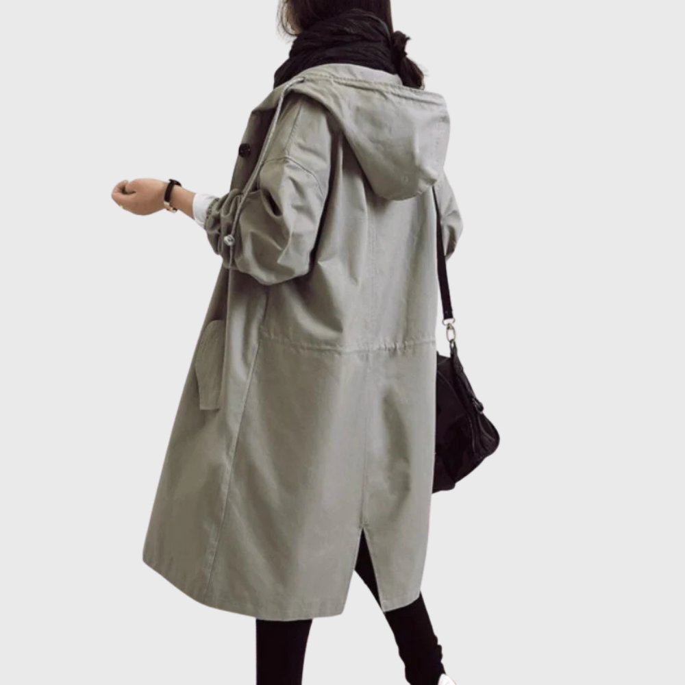 Ruth | Trench lungo morbido con cappuccio