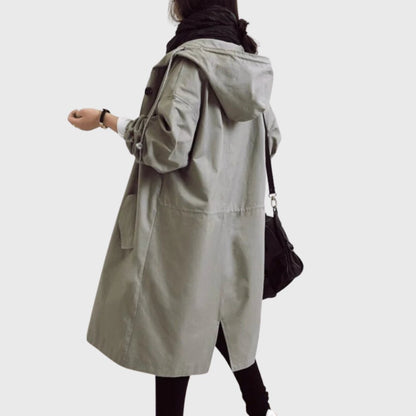 Ruth | Trench lungo morbido con cappuccio