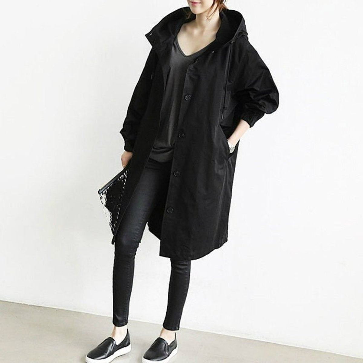 Maisie | Cappotto oversize con cappuccio e bottoni