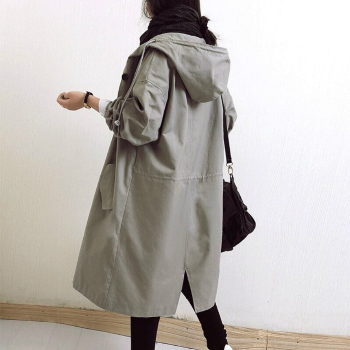 Maisie | Cappotto oversize con cappuccio e bottoni