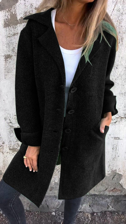 Lucille | Cappotto lungo morbido con revers