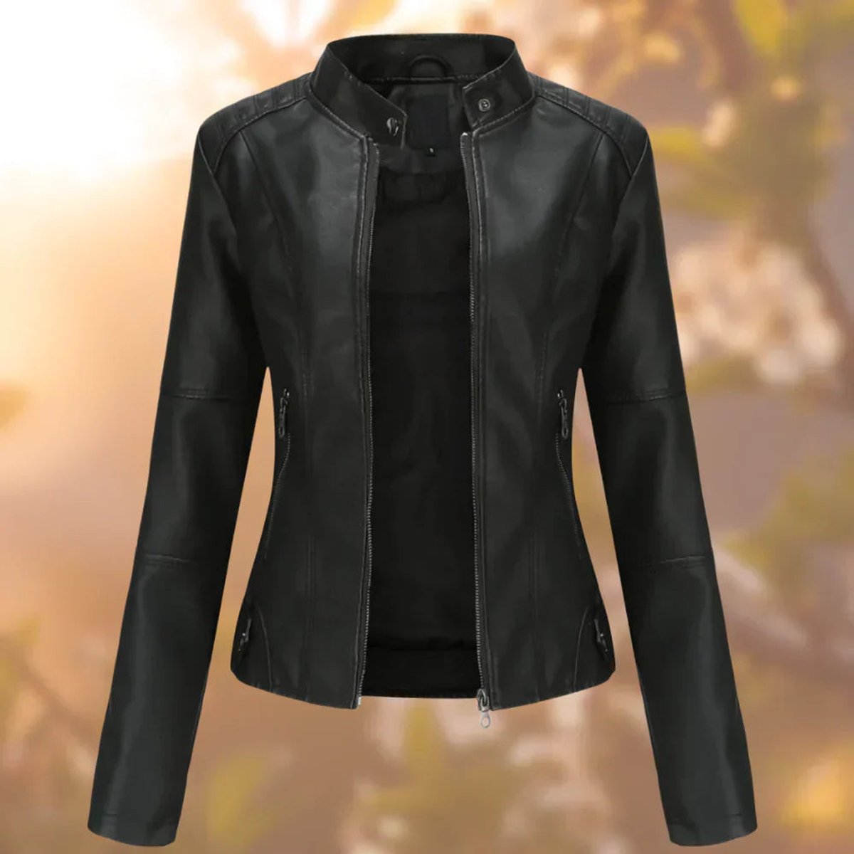 Larissa | Giacca biker da donna aderente con zip
