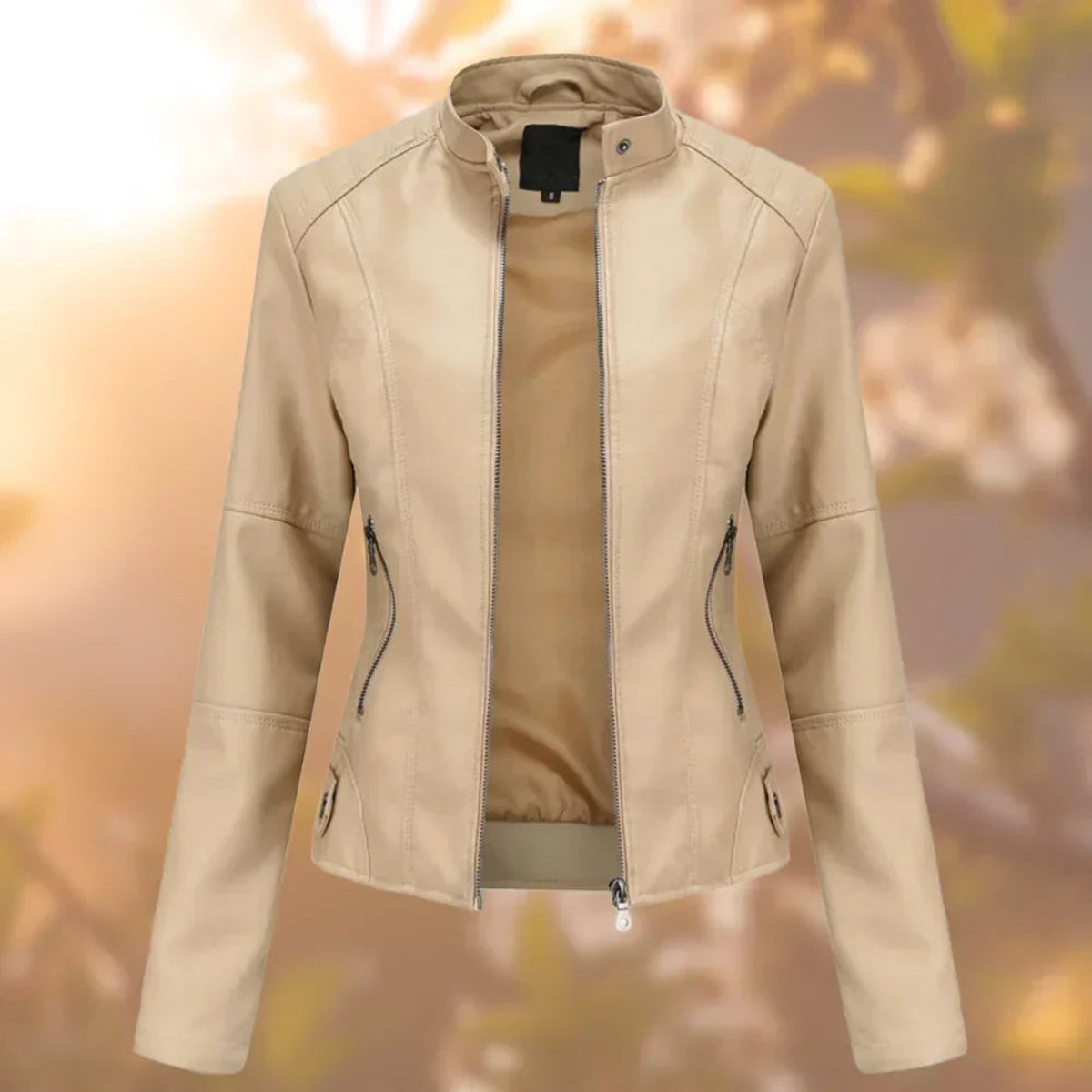 Larissa | Giacca biker da donna aderente con zip